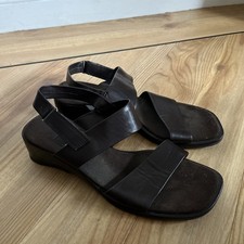 ECCO shape dark Brown wedge Slingback ladies Sandals Shoes EU 40 UK 7 vgc