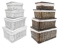 Set Of 2 Lidded Wicker Storage