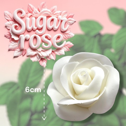 White sugar rose handmade - white,