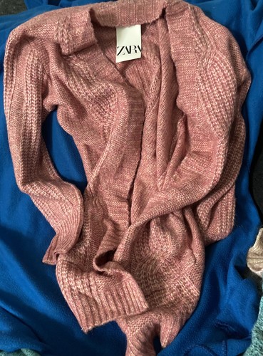 Zara dusty pink cardigan with - cardigan,