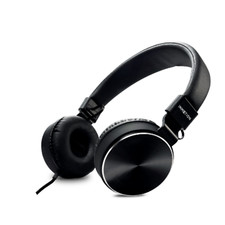 InMotion Wired On-Ear Headphones Padded Earcups Volume Control Black