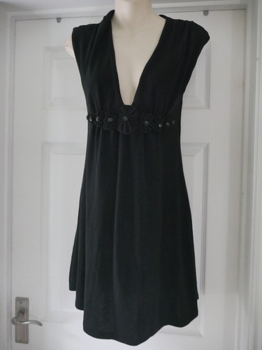 Black stretchy dress beaded - black,