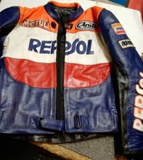 XL Vintage  1980s? Repsol motor- bike motor cycle racing leather jacket size XL