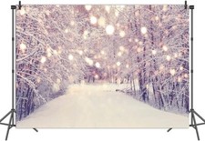 Christmas Photo Backdrop Xmas Tree Red Background  8x6FT