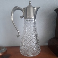 Vintage Italian Glass and Silver Plate Claret Jug