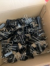 50  X 40mm Bulldog Fold back Clips Black