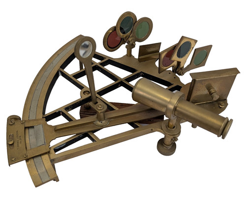 Antique brass sextant cook - sextant,
