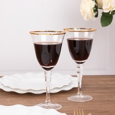6 CLEAR GOLD Wine Goblet