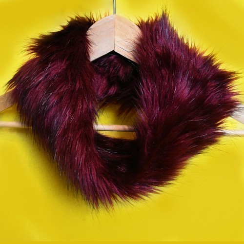 Plum faux fur infinity - , scarf