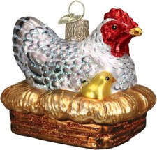 Hen on Nest Blown Glass