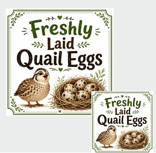 Freshly laid quail - egg, box