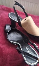 GEOX RESPIRA PATENT LEATHER PUMPS 3IN HILL, BACKSLING, SIZE UK 7 EU 41