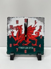 Welsh Dragon Slate Clock