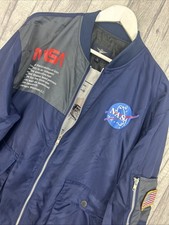 Asstseries Bomber Military Jacket Coat Size Large - Patches Nasa Space Flying