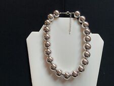 Chunky 20 mm Bright Silver Beads Adjustable Choker Necklace