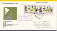 SENEGAL 1975 first Lufthansa-flight Flight LH 508 with DC 10 "DAKAR - ASUNCION"