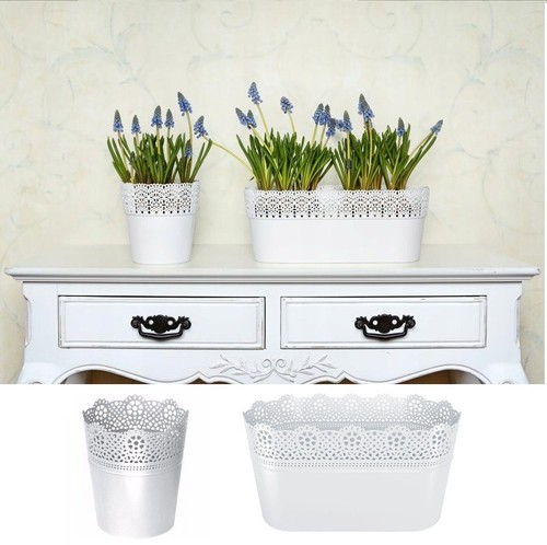 White lace plant pot round - plant, &