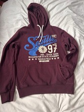 Men’s Burgundy Pullover Hoodie Size S From Primark