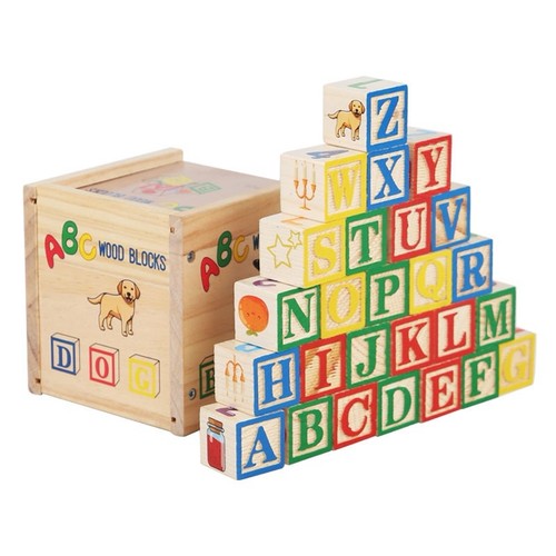 Abc wooden building - wooden, blocks
