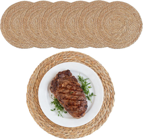 Round woven placemats - woven, placemats,