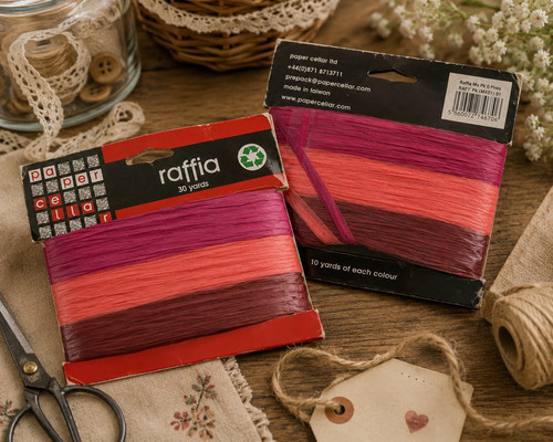Paper cellar pink - paper, raffia