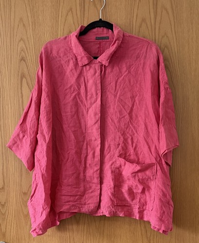 Oska linen shirt - linen, pink