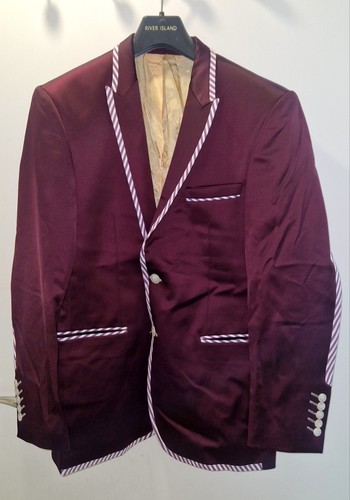 Mens burgundy blazer jacket - burgundy,