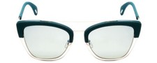 Police SPL618 Cateye Designer Sunglasses in Teal Crystal Glitter/Grey Smoke 54mm