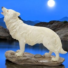 Protector Of The North White Winter Wolf Figurine Spirit Of The Night Ornament