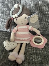 Mamas & Papas Activity Bella Rag Doll Soft Toy Baby Pram Toy Pink Brand New