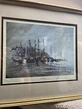 Ben Maile Peaceful Moorings (1983) Signed and Stamped Framed Print