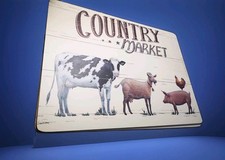 Set of Four Country Market Organic Themed Table Place Mats Unused 40 x 29 x 4 cm