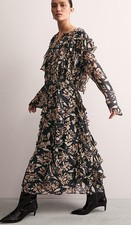 Jaeger Midaxi Ruffle Dress Uk