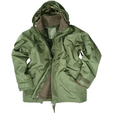 ARMY WATERPROOF PARKA MILITARY ECWCS HOODED JACKET with FLEECE OLIVE GREEN S-3XL