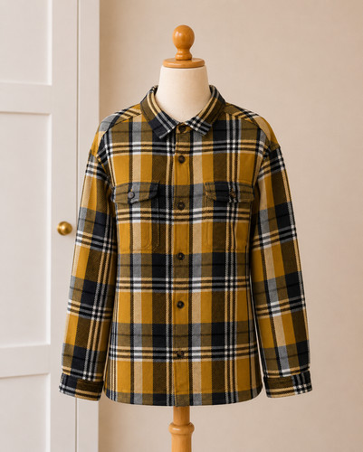 Boys mustard check - mustard,