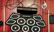 ELECTRONIC DRUM PADS (BLACK)  - WITH A TOTAL OF 9 PADS, WITH A/C POWER SOURCE