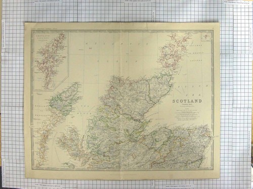 Original old antique print - old,