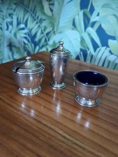 Antique Sterling Silver Cruet Set 82 Grams Birmingham