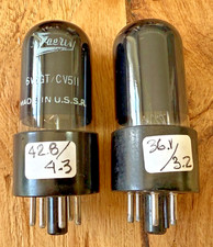 1 Pair Zaerix 6V6 Black Glass, Valves / Vacuum Tubes - AVO Tested Strong