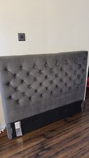 Double Grey Velvet Freestanding Headboard From Next