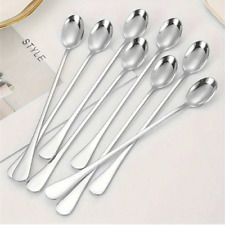 8 x Stainless Steel Long Handle Latte Glass Ice Cream Sundae Coffee Spoons 20cm