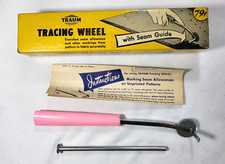 1949 TRAUM Pink Tracing Wheel Seam Guide With Box