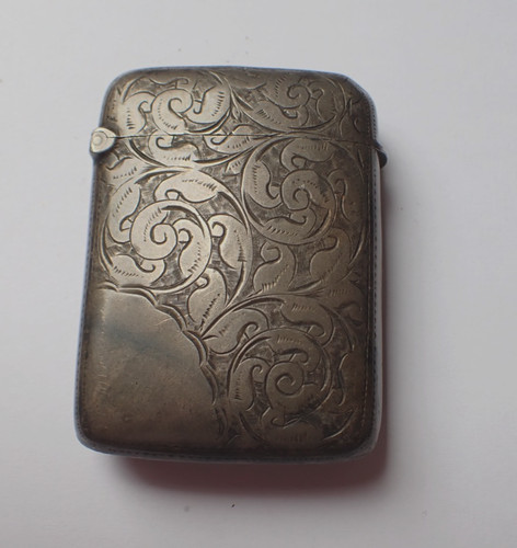 1897 silver vesta match case - ,