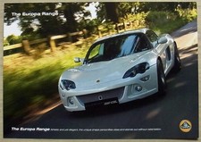 LOTUS EUROPA & EUROPA SE Sports Car Sales Specification Leaflet 2009