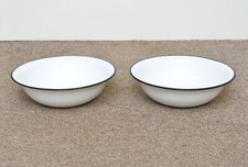 2x old white enameled washing bowl bath enamel 36 cm - FREE POSTAGE