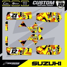 SUZUKI LT50 QUAD 84-99 GRAPHICS DECAL STICKER KIT LAZR YELLOW/BLACK
