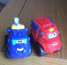 Tonka CHUCK AND FRIENDS 2 Soft Trucks Cars Vehicles small Fire Engine & Pick Up