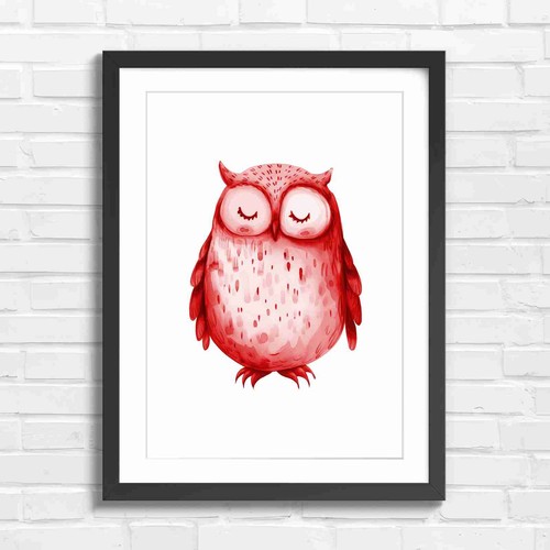Sleepy owl with closed eyes - sleepy,
