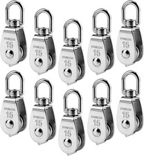 Pack of 10 Small Pulley M15, M15 Lifting Single Pulley, Stainless Steel Wire Rop