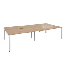 *WAS £1560* OSSOLA BOARDROOM TABLE / LIGHT OAK / WOOD EFFECT / BLACK METAL FRAME